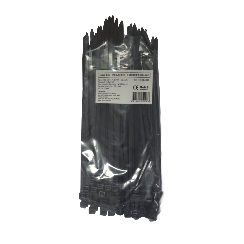 Buntband svarta / 100PCS - 2