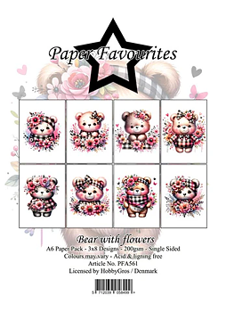 PP A6 Paper Favourites -Bear with flowers