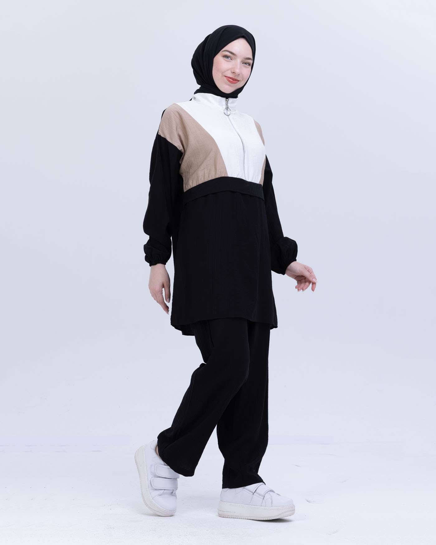 Tunic set with pants - Beige - 4