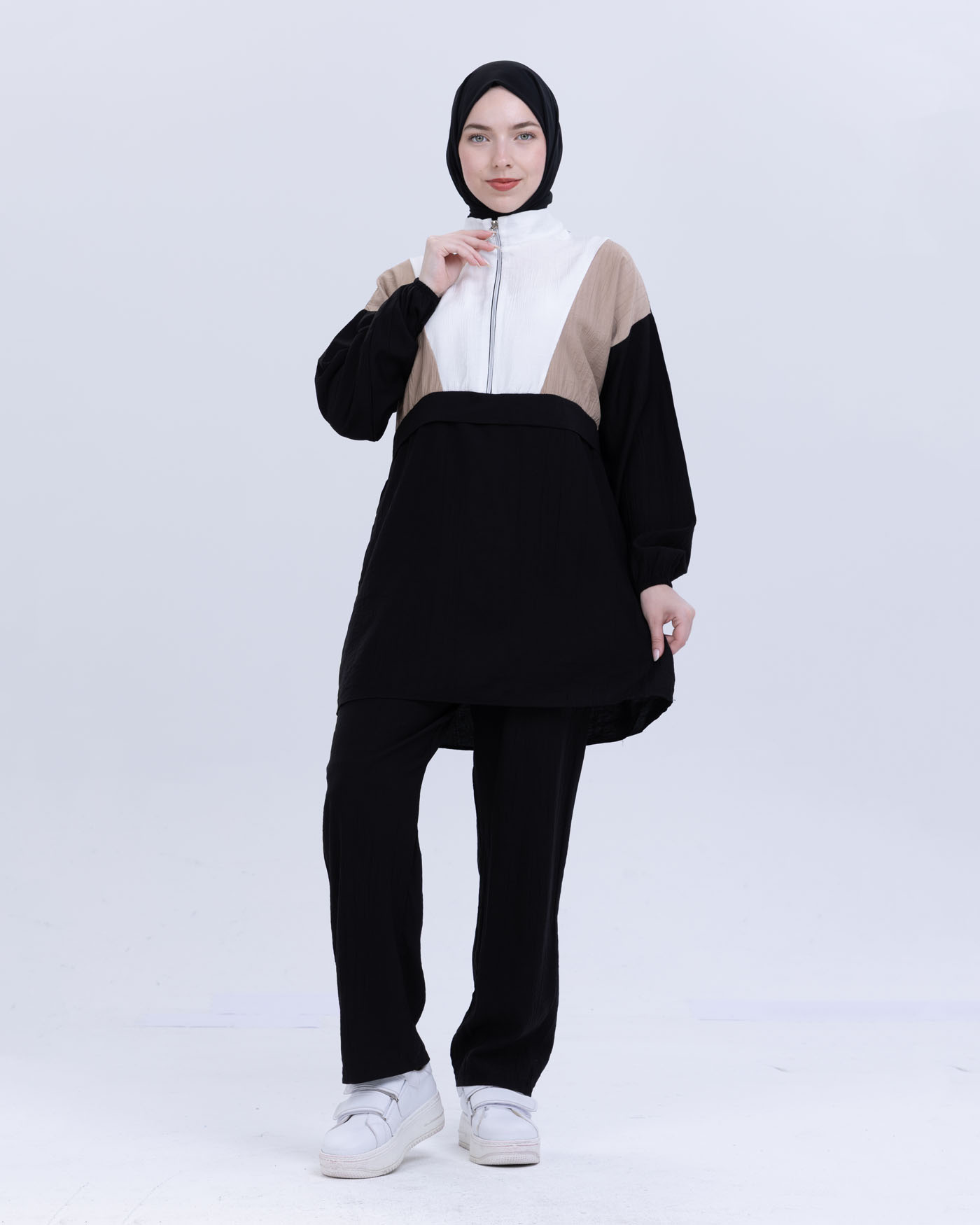 Tunic set with pants - Beige - 2