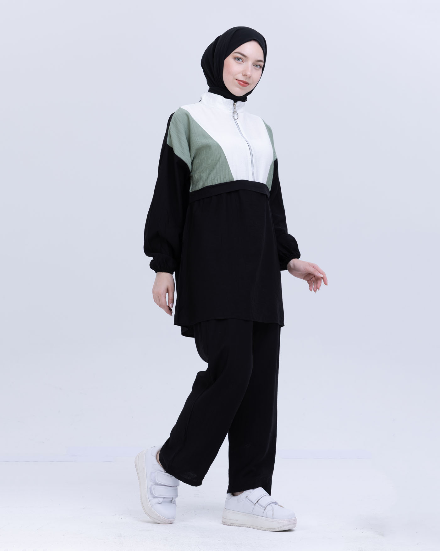 Tunic set with pants - Green - 3