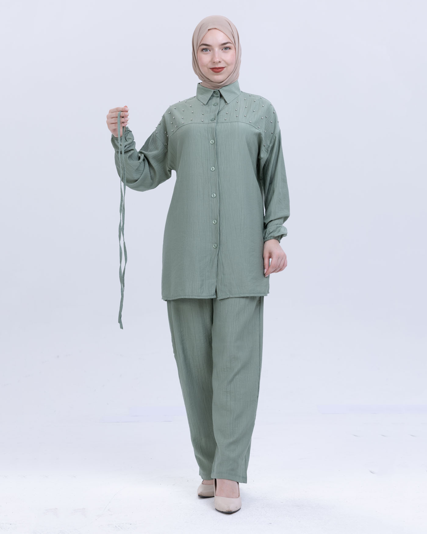 Tunic set with pants - Green - 6