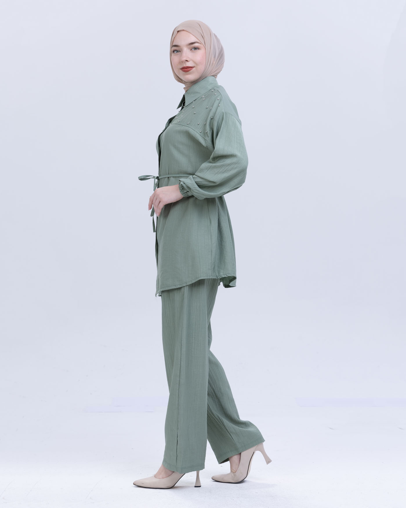 Tunic set with pants - Green - 3