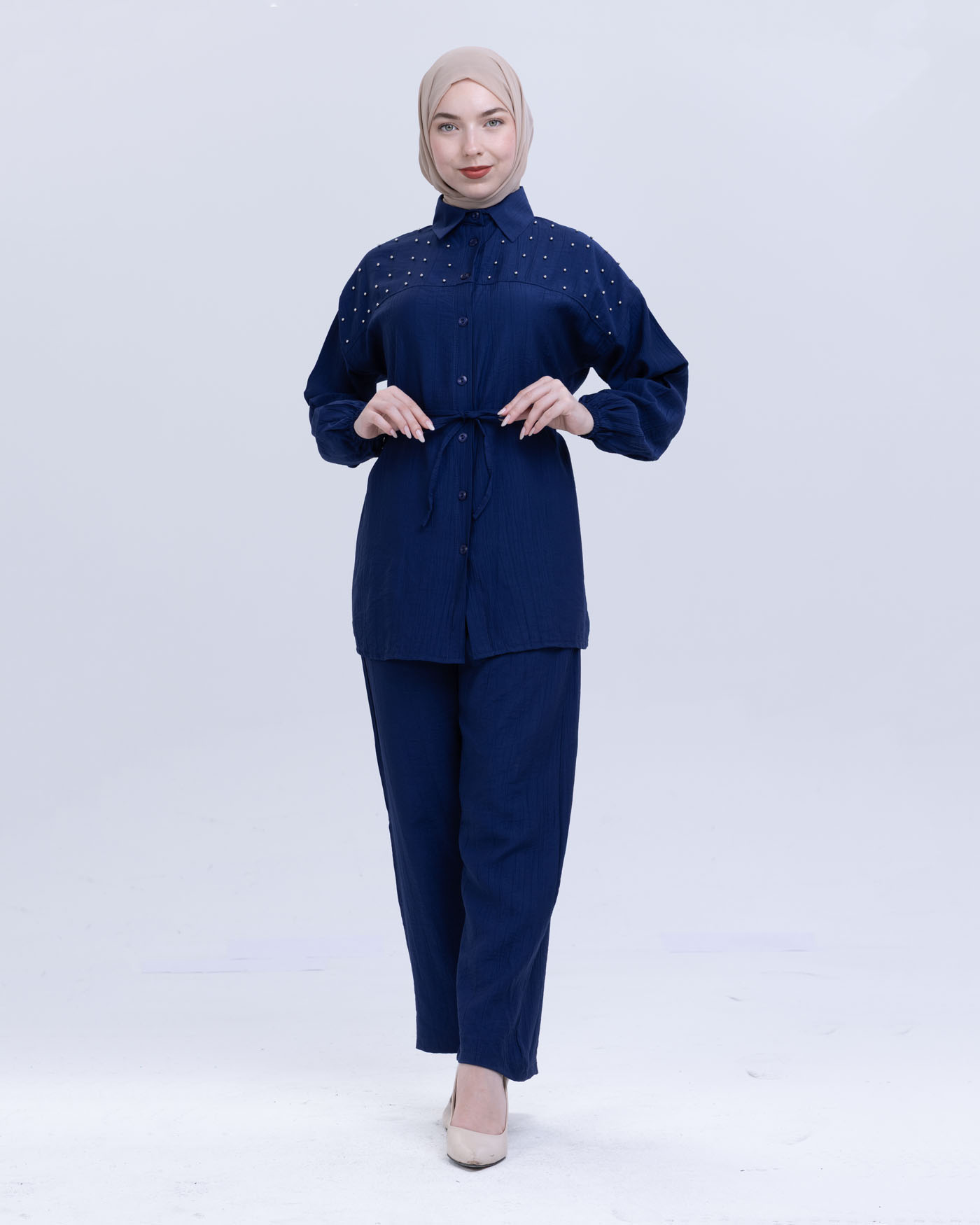 Tunic set with pants - Midnight Blue - 2