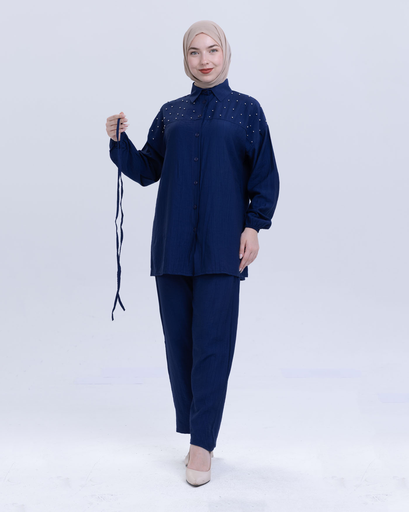 Tunic set with pants - Midnight Blue - 6