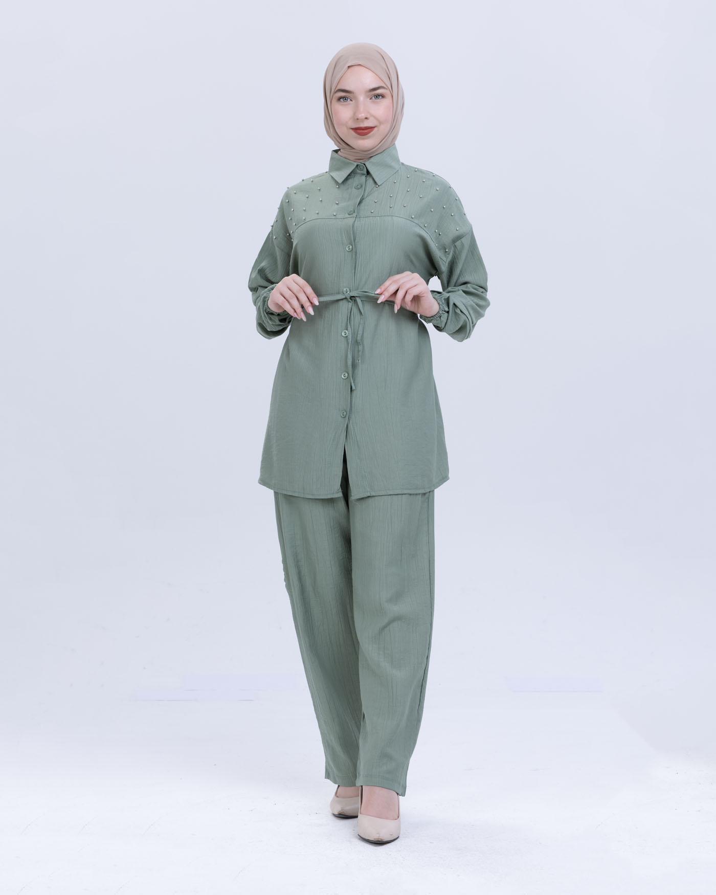 Tunic set with pants - Midnight Blue - 7