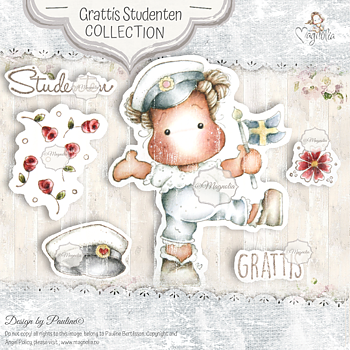 MAGNOLIA  -ST-20 Grattis Studenten Art Stamp Sheet