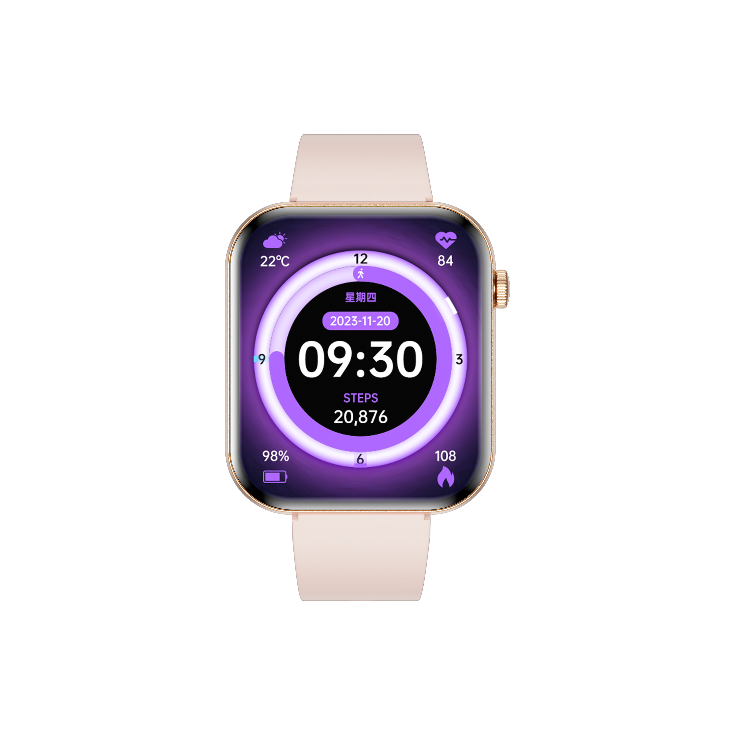 Philippe Palmer Smart Watch LP71 Ultra Thin AMOLED Gold - 19