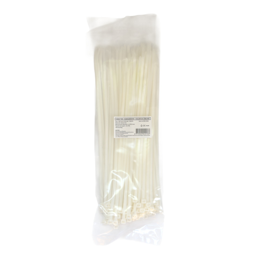 Buntband vit / 100PCS - 3