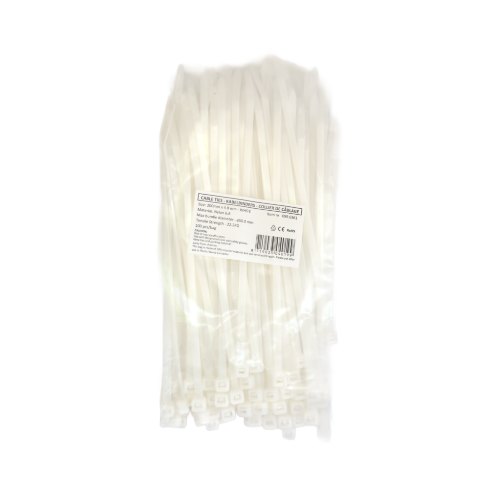 Buntband vit / 100PCS - 2