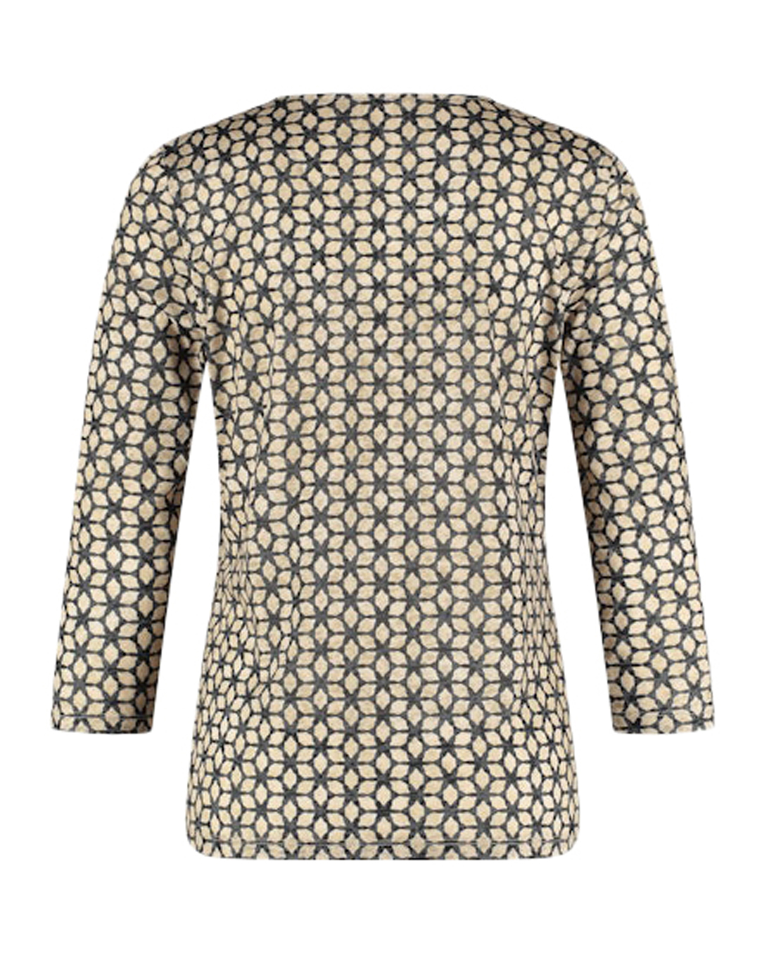 Topp trekvartsärm mönstrad svart/beige - 2