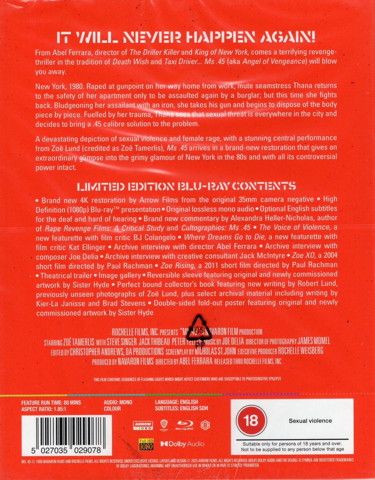 Ms .45 (Limited Edition) (ej svensk text) (Blu-ray) - 2