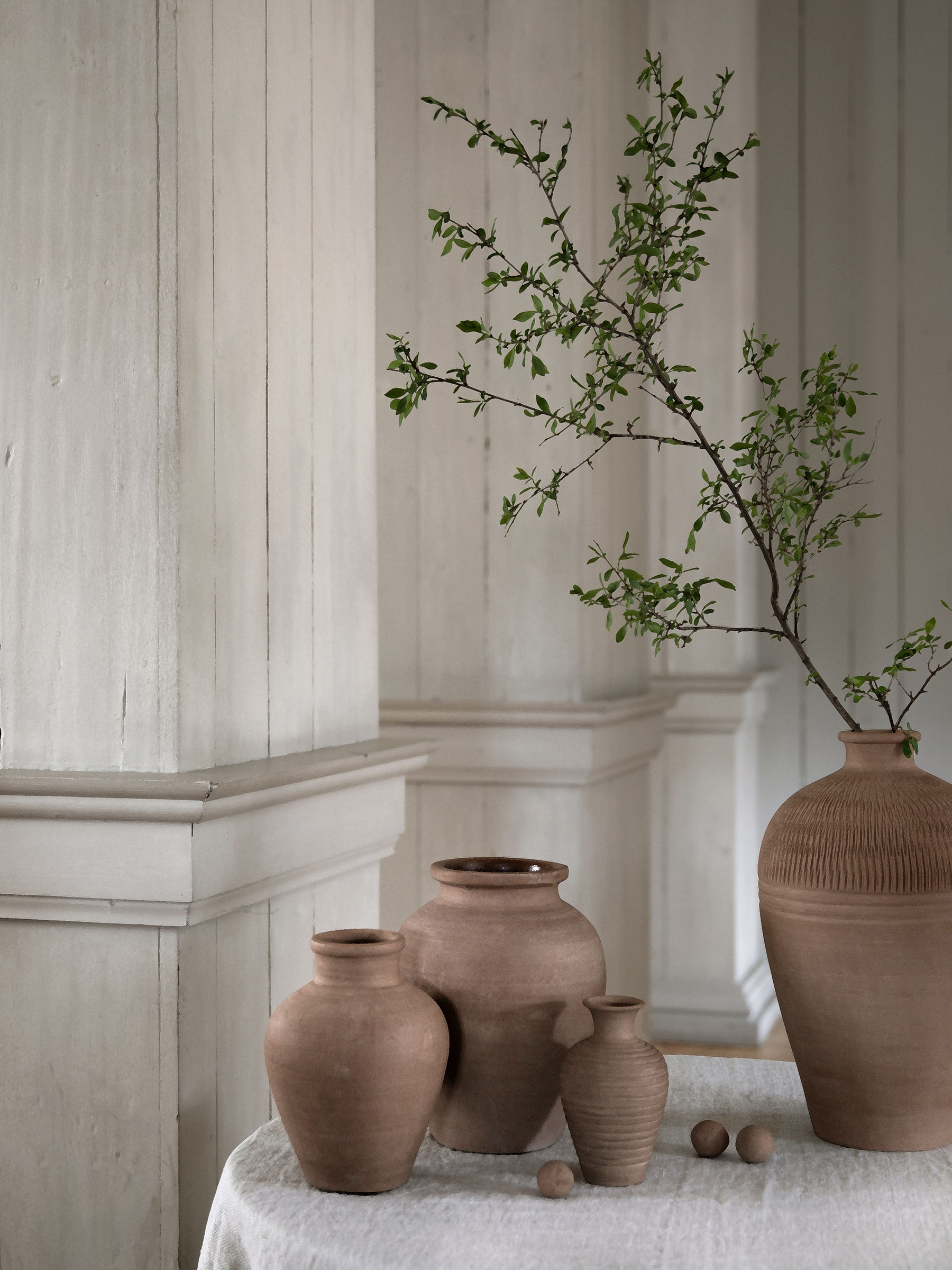 Hög Vas/Urna  Terracotta Liten