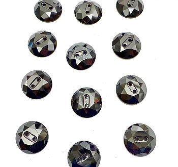 Swarovskiknapp 12 mm Jet Heamtite (280 HEM)