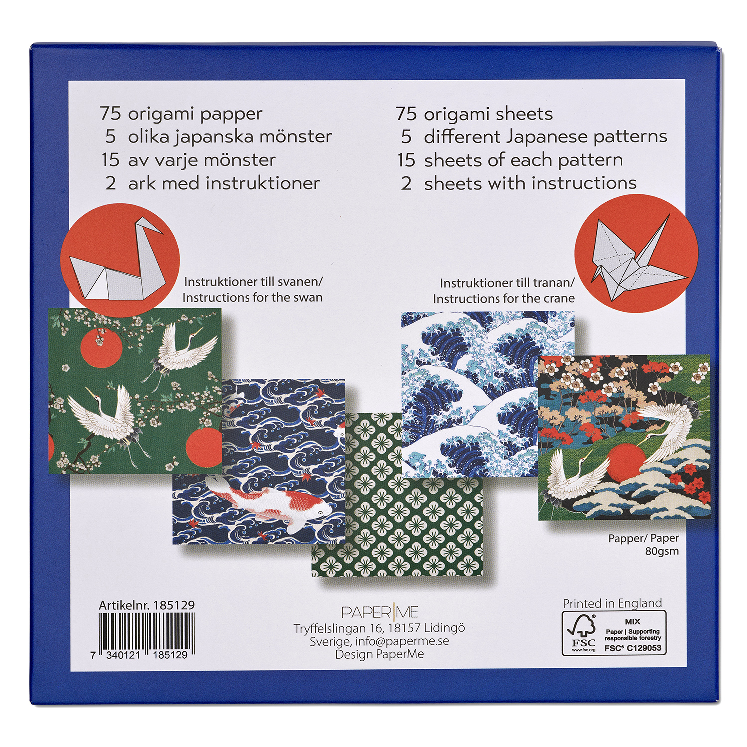Origami Klassiska Japanska Mönster 75 ark, 5 motiv - 2