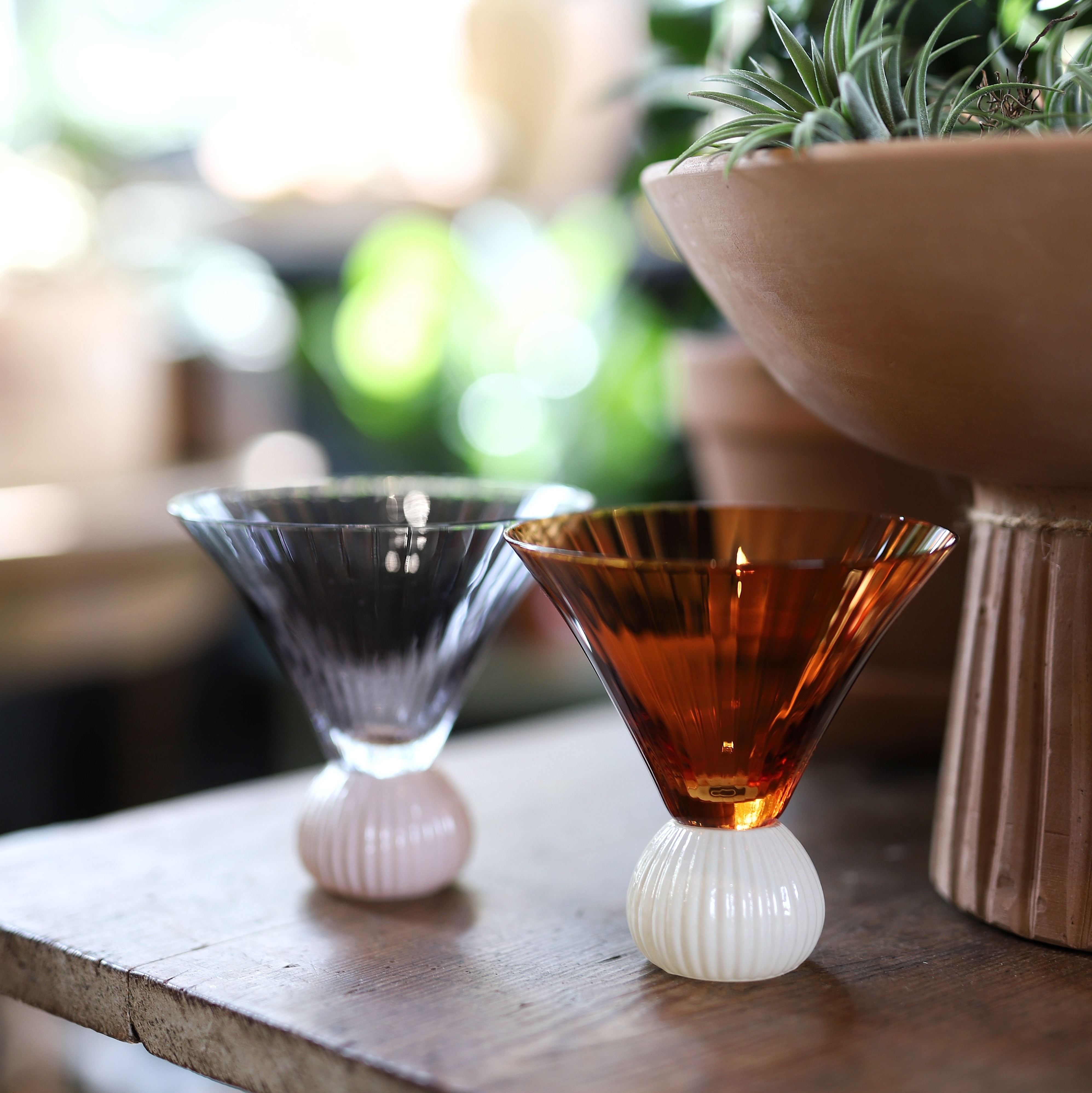 Cocktailglas - brun/beige