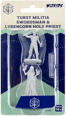 Critical Role Unpainted Miniatures: Turst Militia Swordsman & Lyrengorn Holy Priest