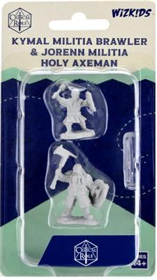 Critical Role Unpainted Miniatures: Kymal Militia Brawler & Jorenn Militia Holy Axeman