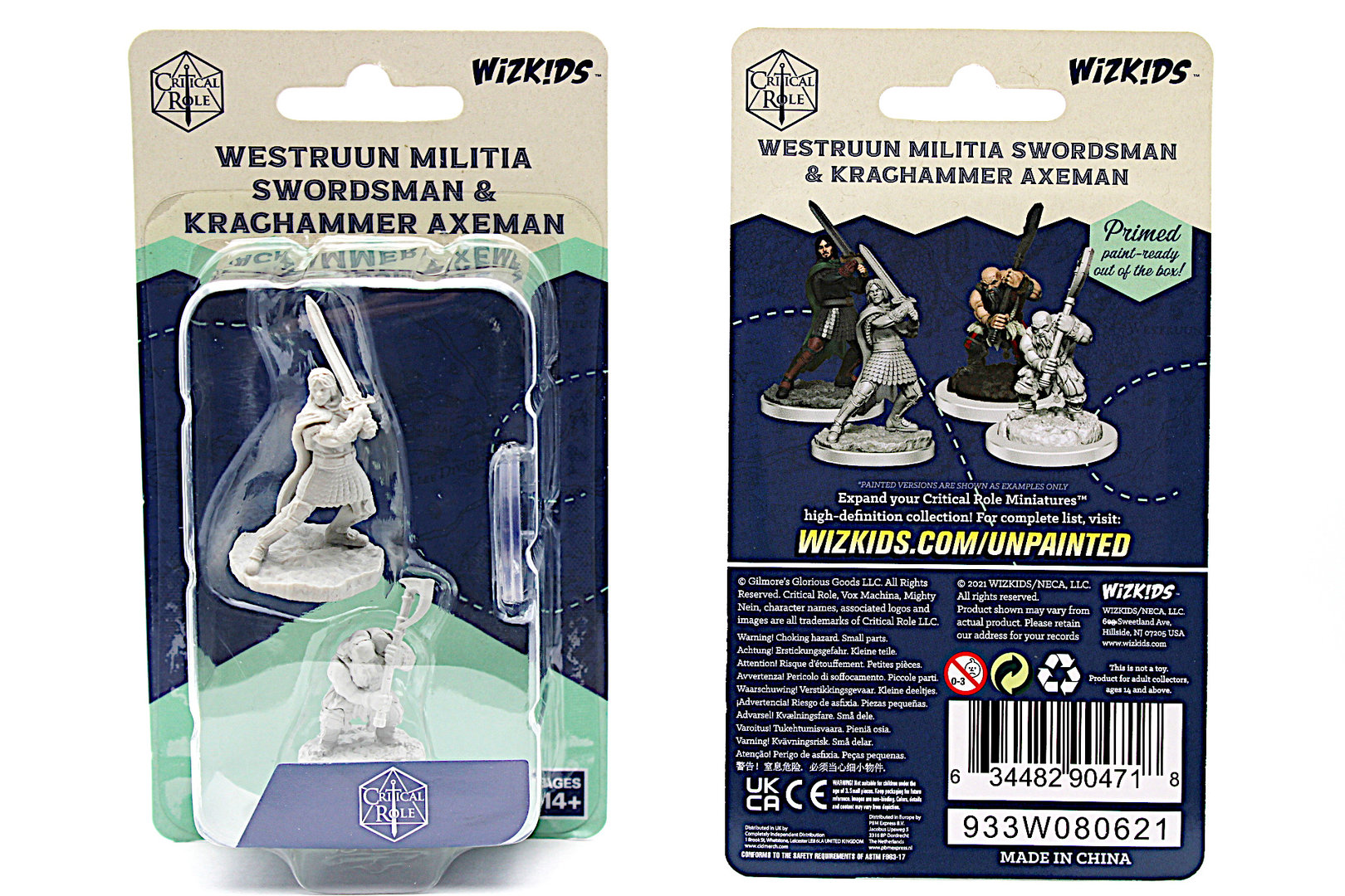 Critical Role Unpainted Miniatures: Westruun Militia Swordsman & Kraghammer Axeman
