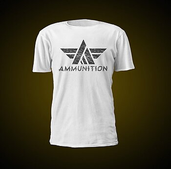 AMMUNITION - Logo Vit T-shirt