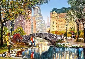 Evening Walk Through Central Park, NY USA, 1000 Bitar Castorland