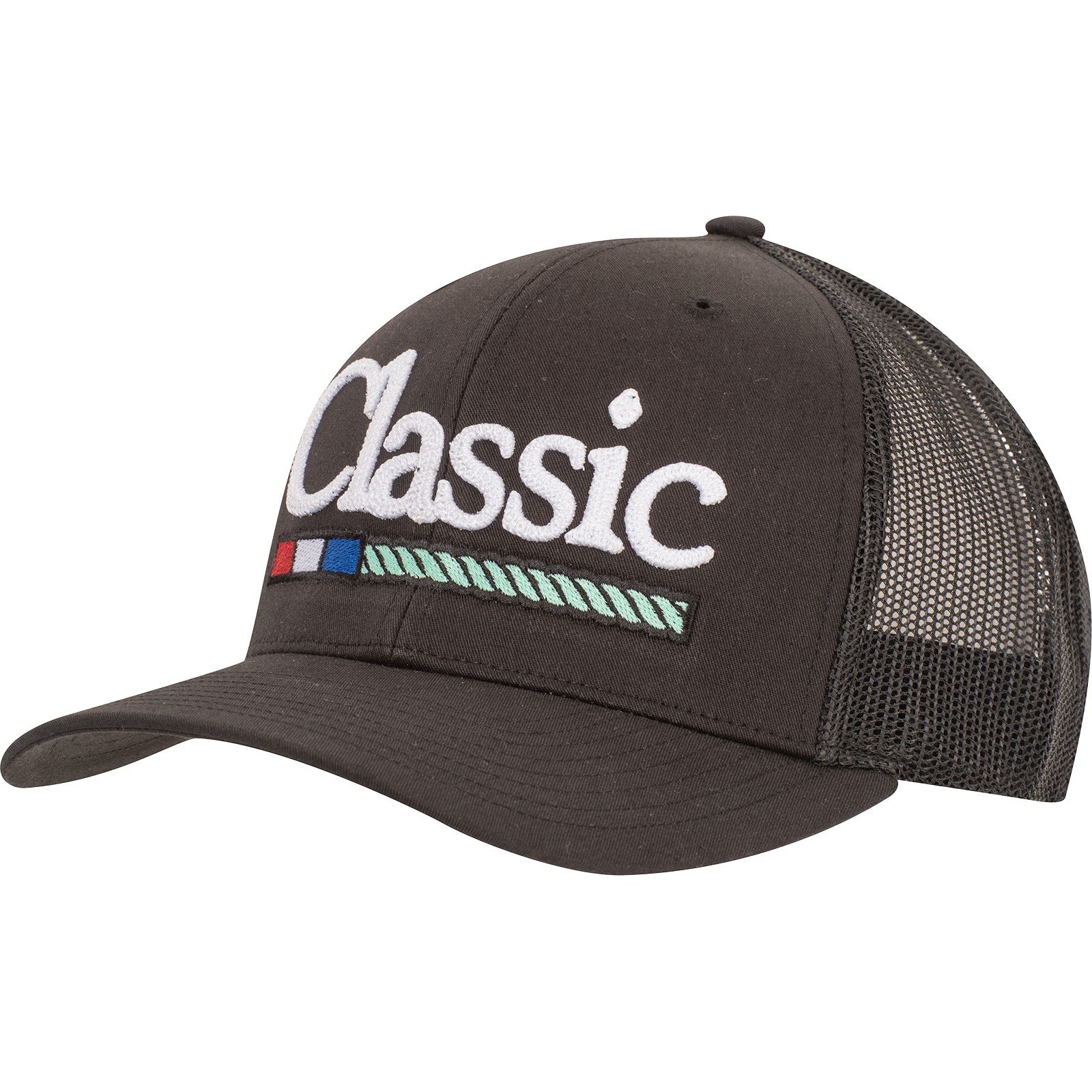 Trucker Snapback Cap, Chain Stitch Logo