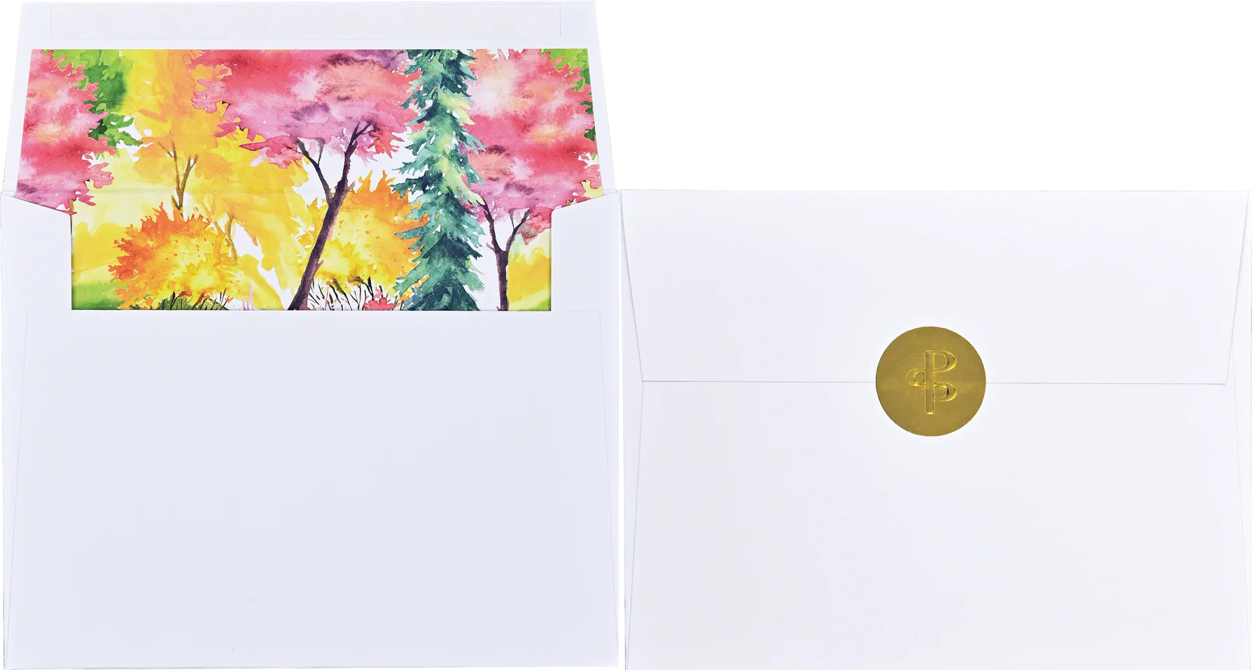 Watercolor Trees Premium Note Cards - 5