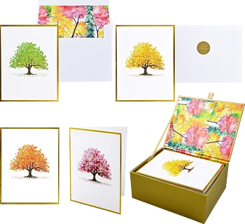 Watercolor Trees Premium Note Cards