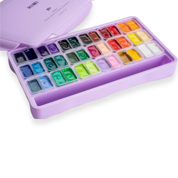 HIMI Twin Cup Gouache Set 36+3 Brushes Purple - 9