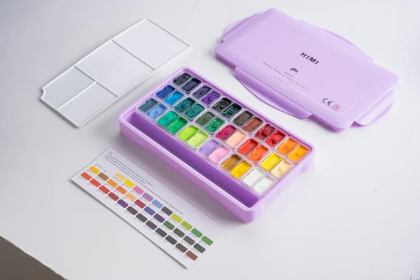 HIMI Twin Cup Gouache Set 36+3 Brushes Purple - 8