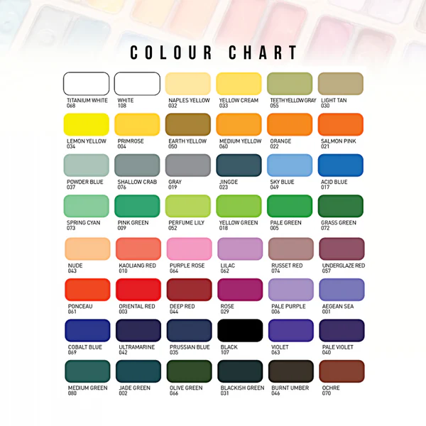 HIMI Twin Cup Gouache Set 48+3 Brushes Peach Fuzz - 5