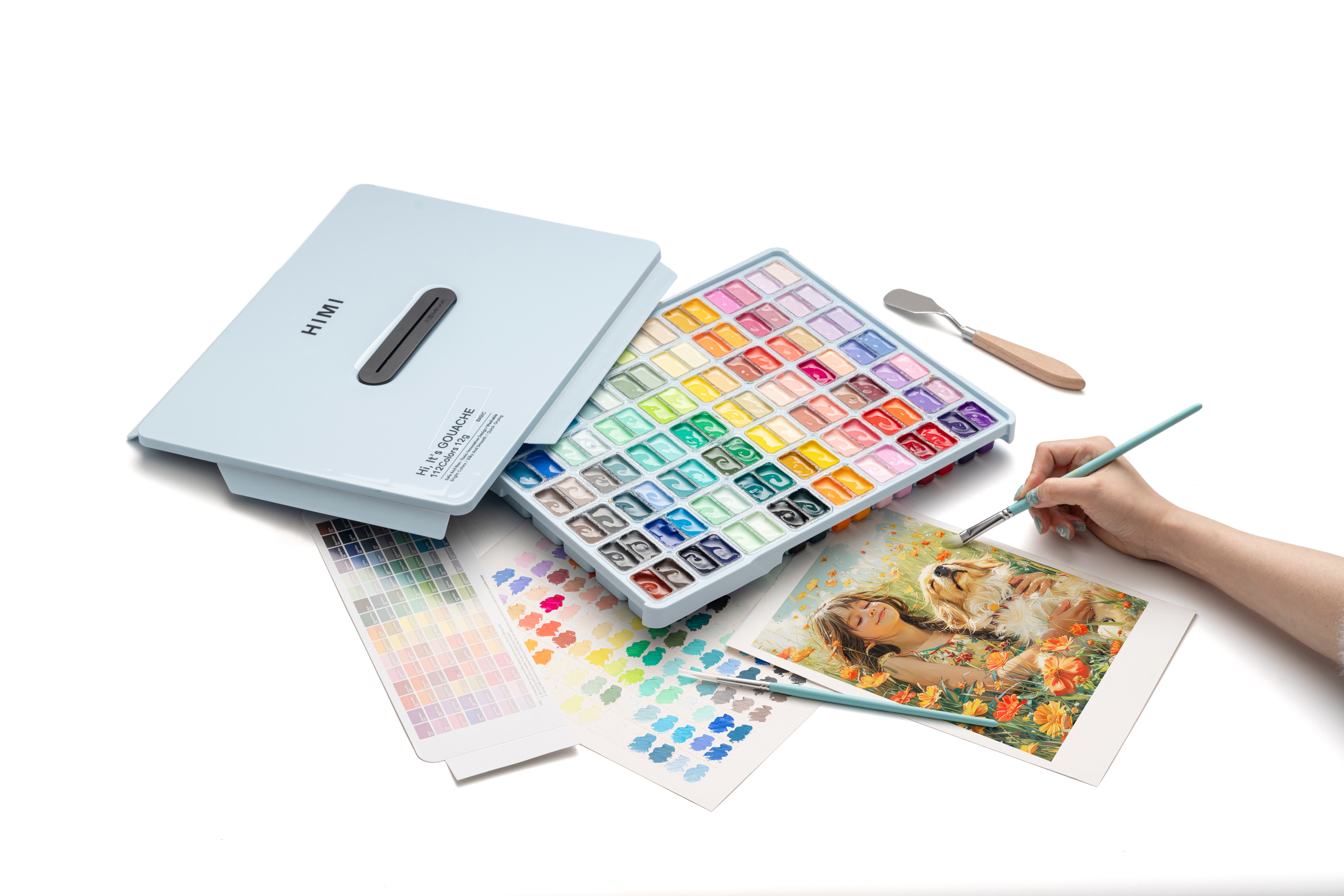 HIMI Twin Cup Gouache Set 112 Ice Blue - 6