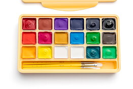 HIMI Jelly Cup Gouache Set 18+3 Brushes Yellow