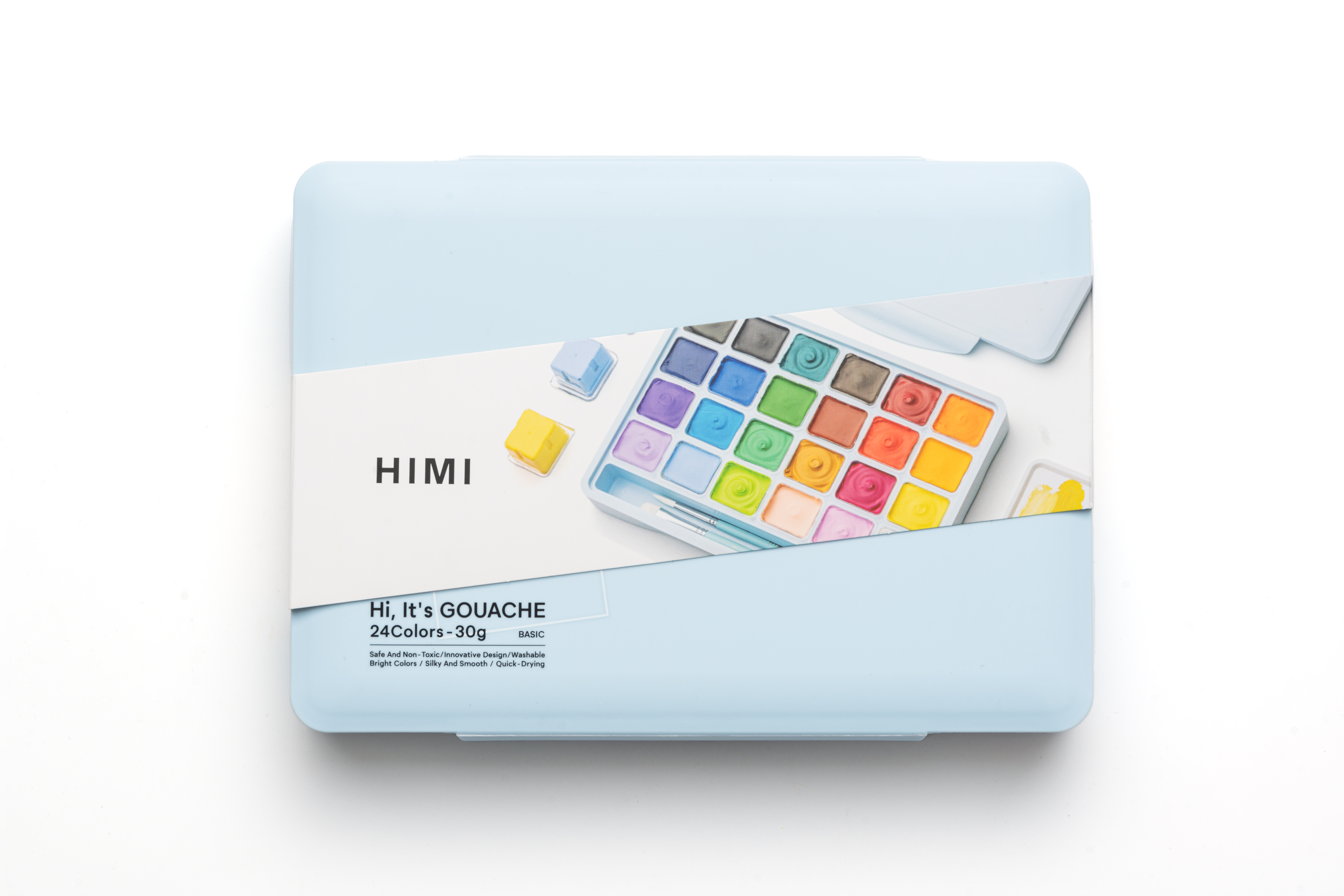 HIMI Jelly Cup Gouache Set 24+3 Brushes Ice Blue