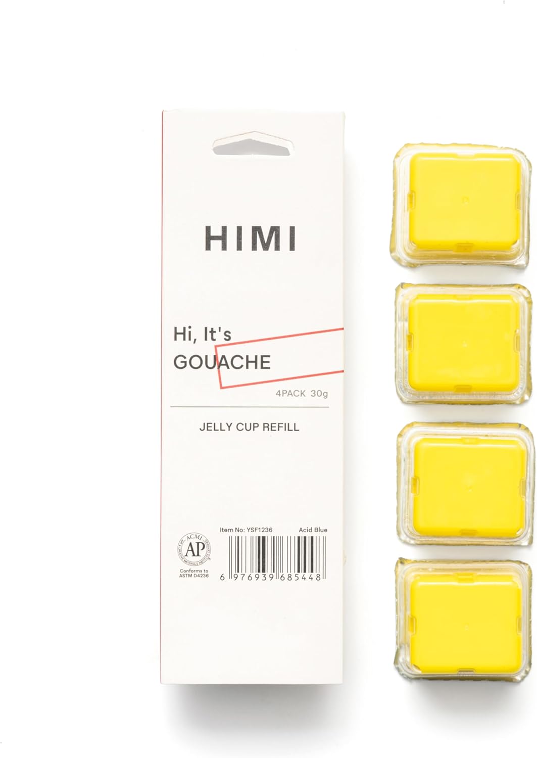 HIMI Jelly Cup Gouache Refill 4-Pack Lemmon Yellow