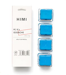HIMI Jelly Cup Gouache Refill 4-Pack Acid Blue