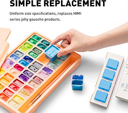 HIMI Jelly Cup Gouache Refill 4-Pack Acid Blue