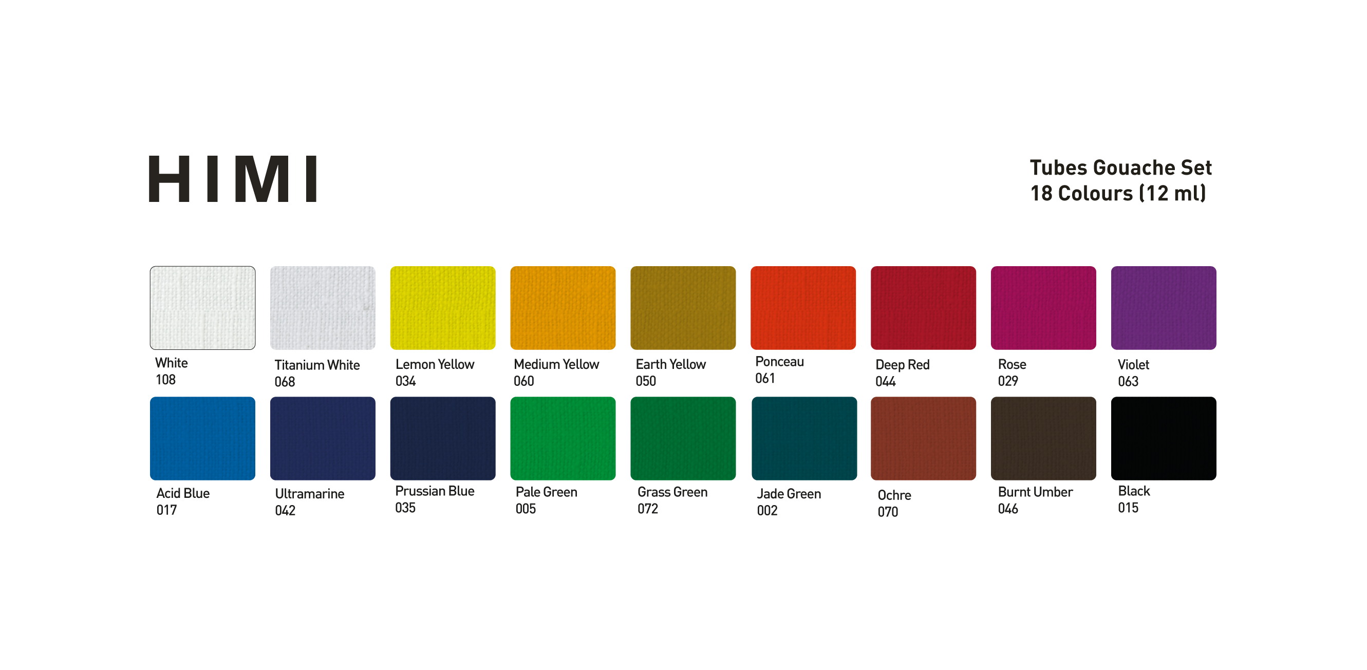 HIMI Tube Gouache Set 18 12 ml - 8