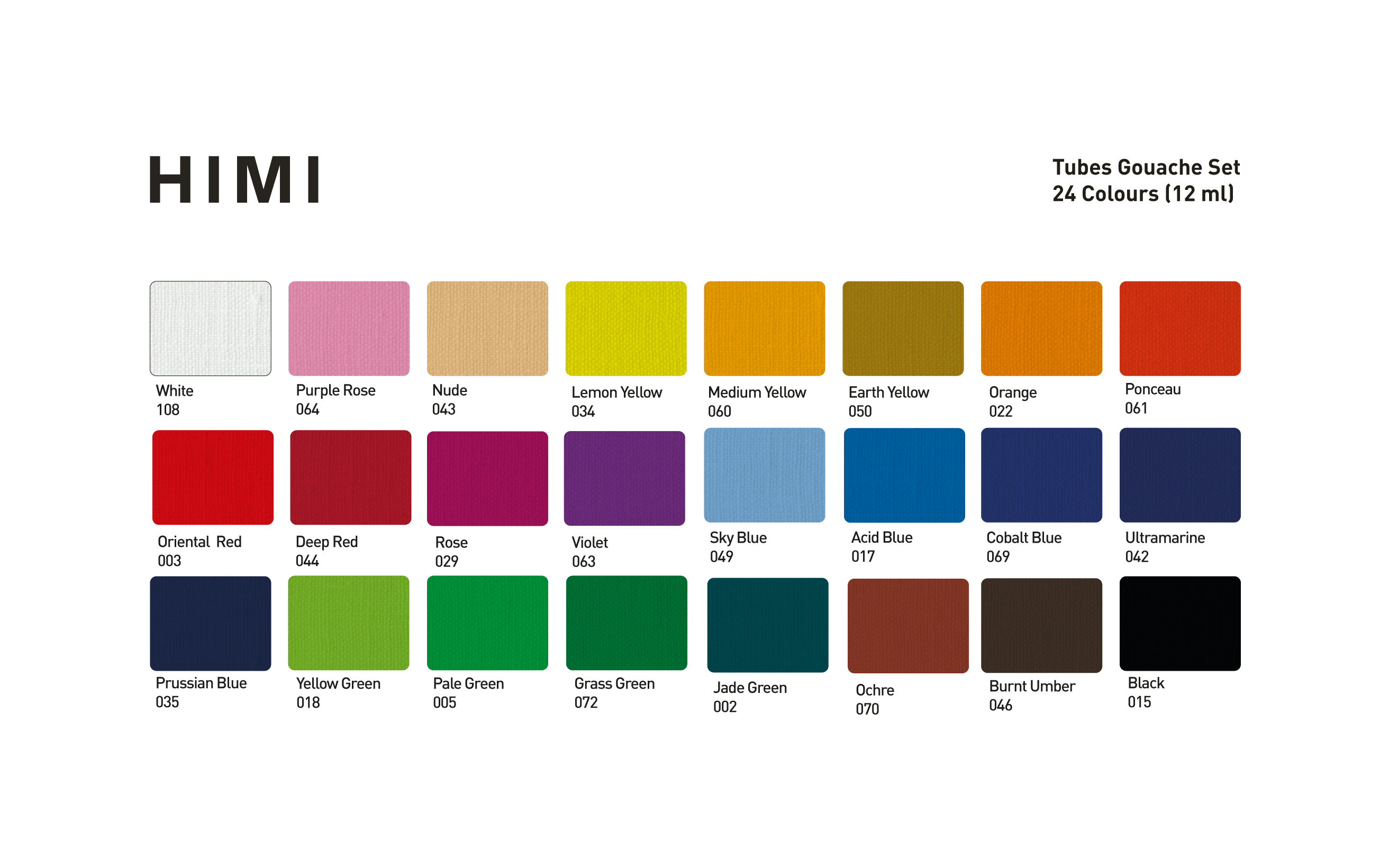 HIMI Tube Gouache Set 24 12 ml - 2