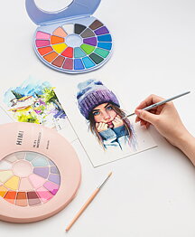HIMI Solid Watercolour Set –24, Pans Blue Edition