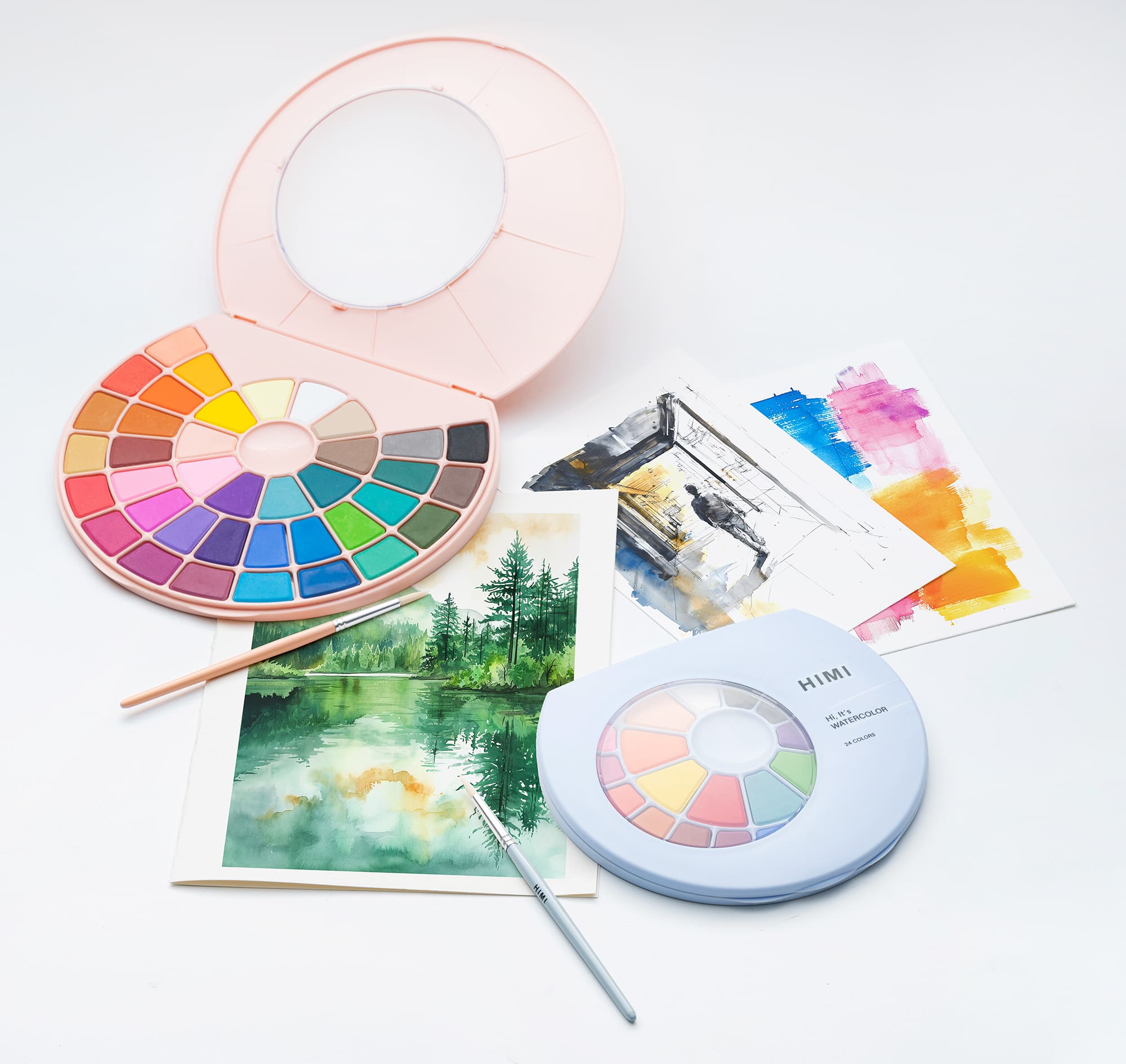HIMI Solid Watercolour Set –24, Pans Blue Edition - 9