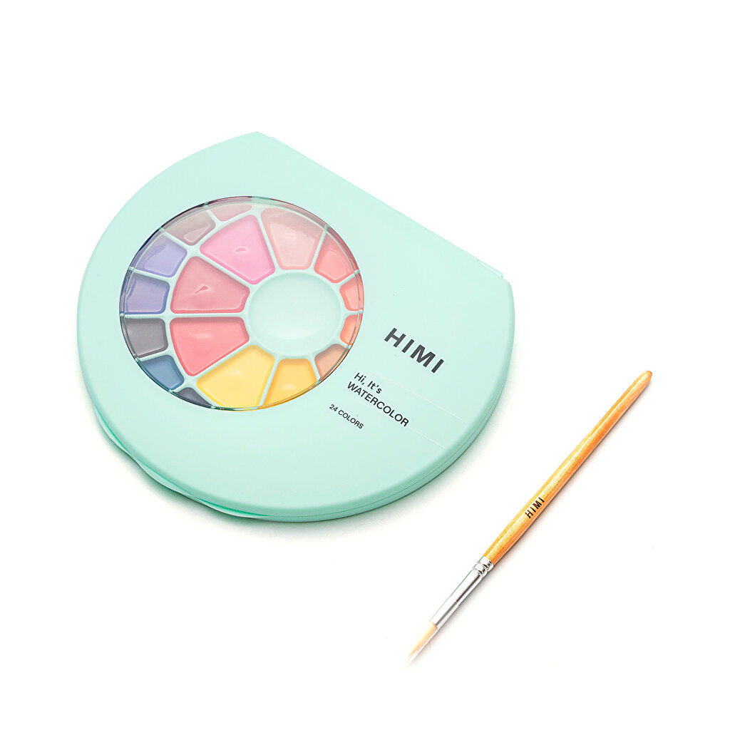 HIMI Semi-Moist Watercolour Set - 24, Pans Green Edition - 2