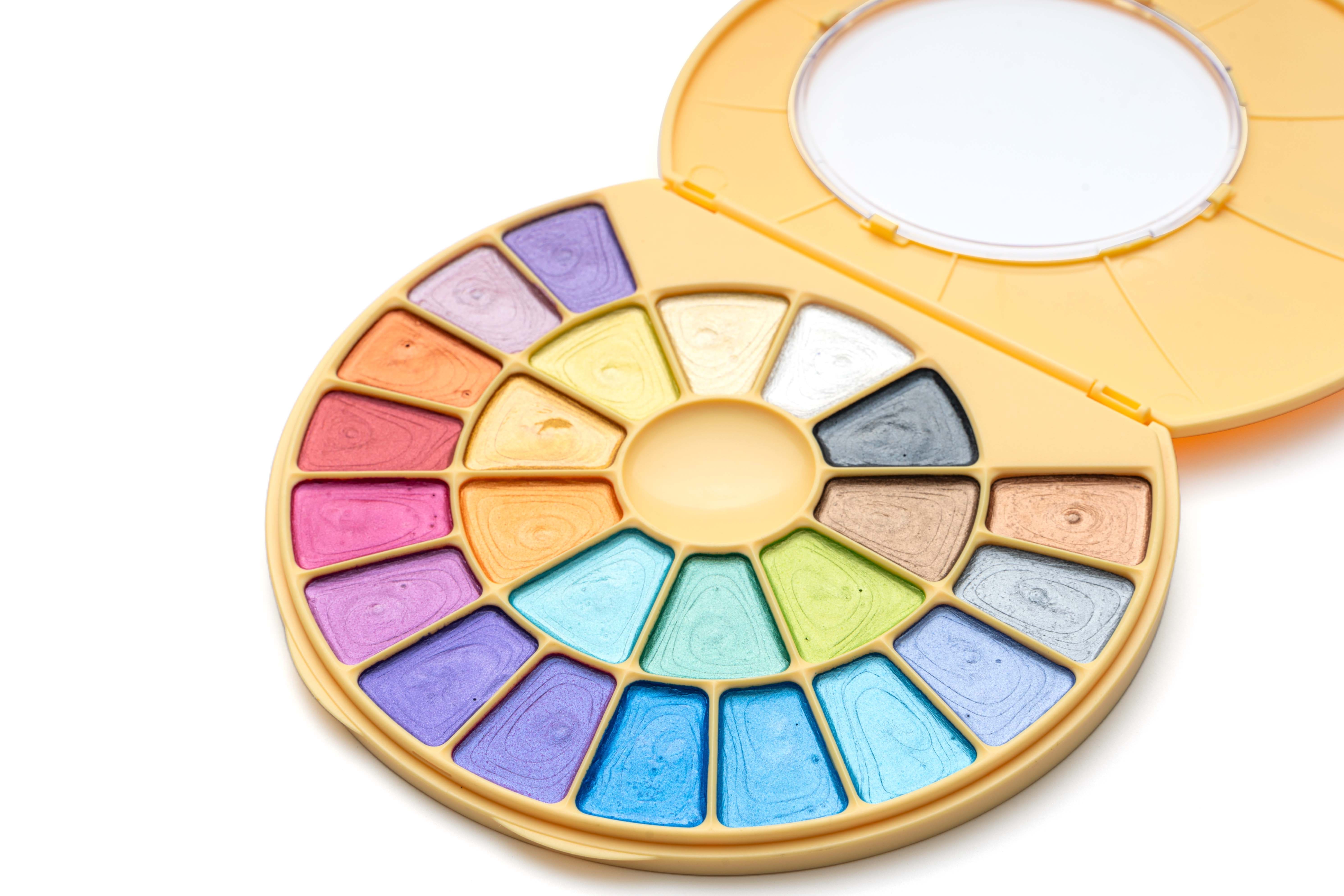HIMI Semi-Moist Watercolour Set - 24, Pans Yellow Case, Metallic Edition - 7