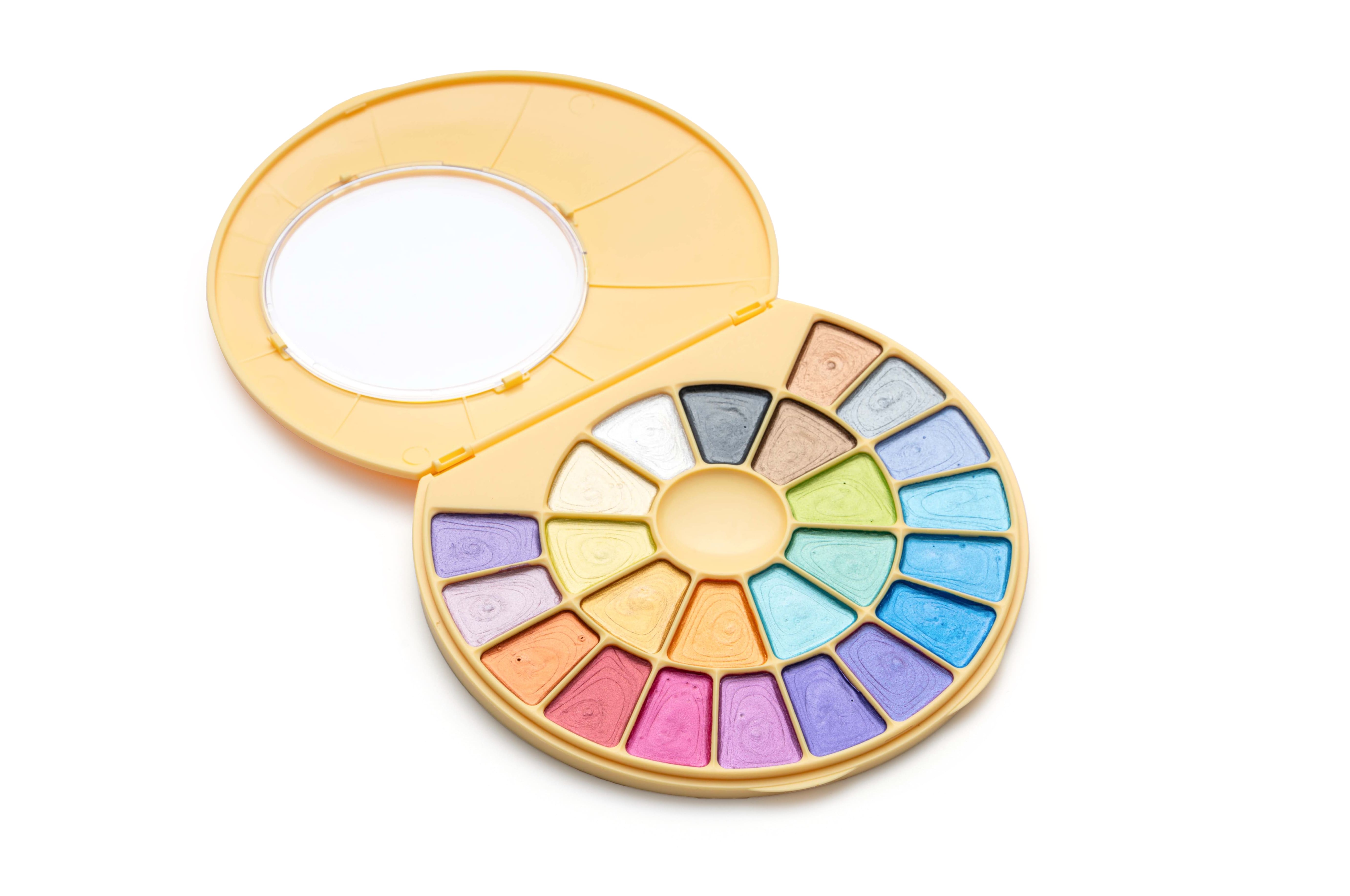 HIMI Semi-Moist Watercolour Set - 24, Pans Yellow Case, Metallic Edition - 5