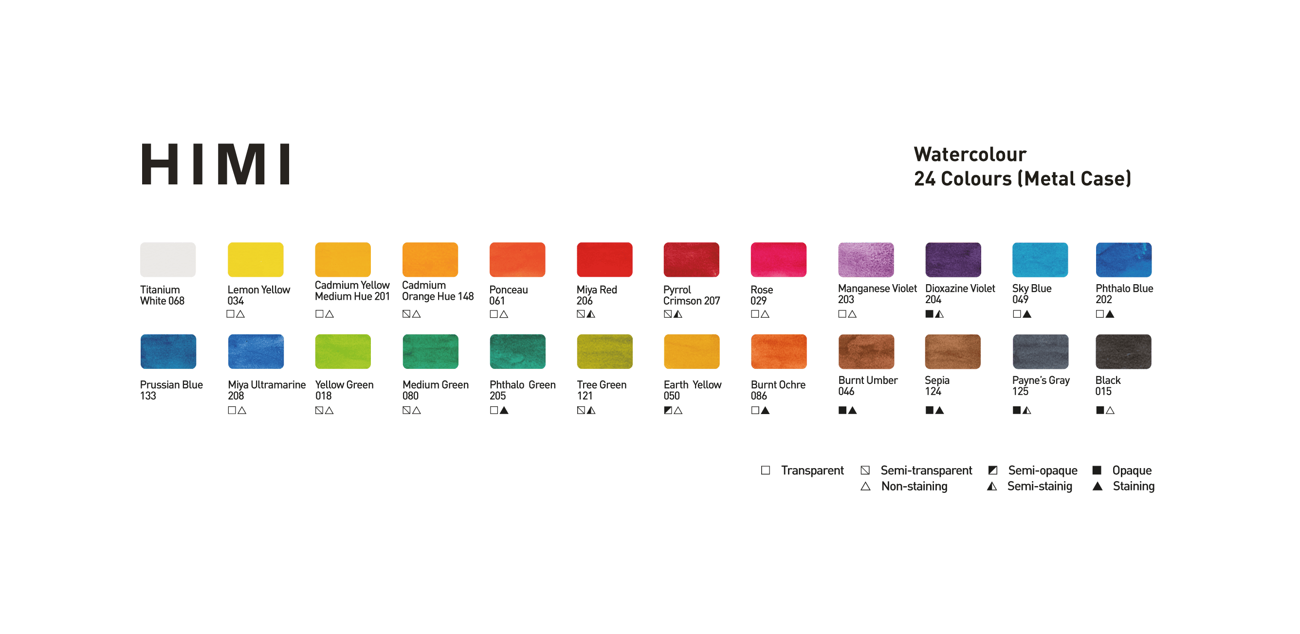 HIMI Watercolour Set - Set 24, Pans - 3