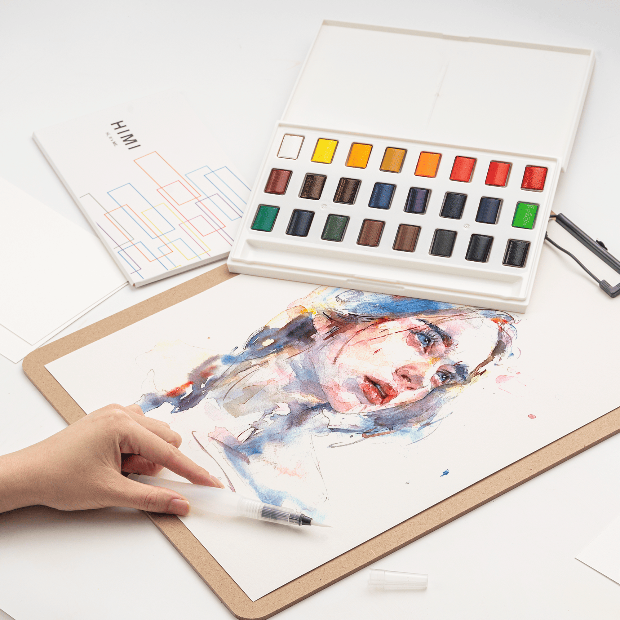 HIMI Watercolour Set - kit 24, Pans - 19