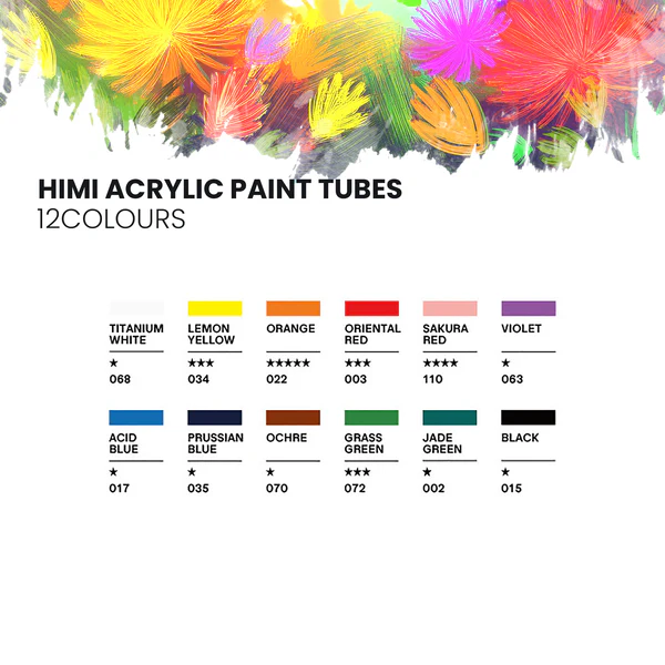 HIMI Acrylic Colour Set 12 x 12 ml - 4