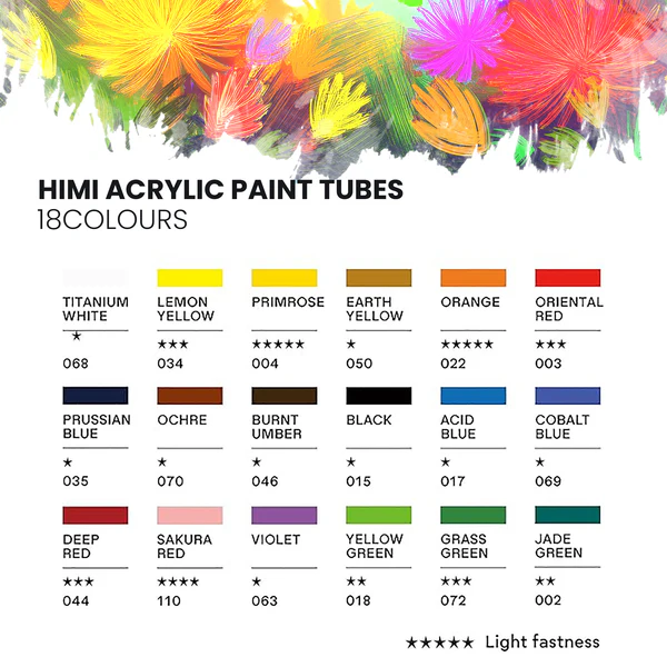 HIMI Acrylic Colour Set 18 x 12 ml - 4