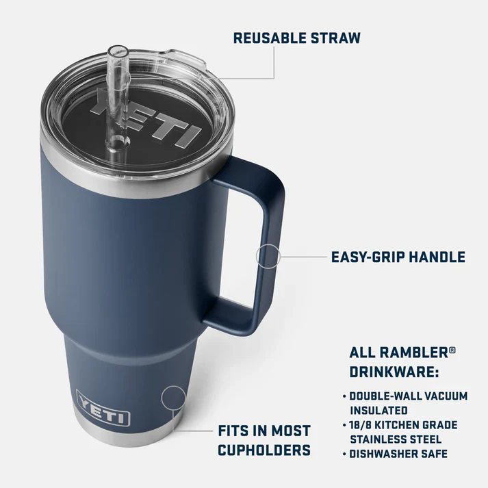 YETI - Rambler Straw Mug - Mugg med sugrör - Vit - 1,2l - 5