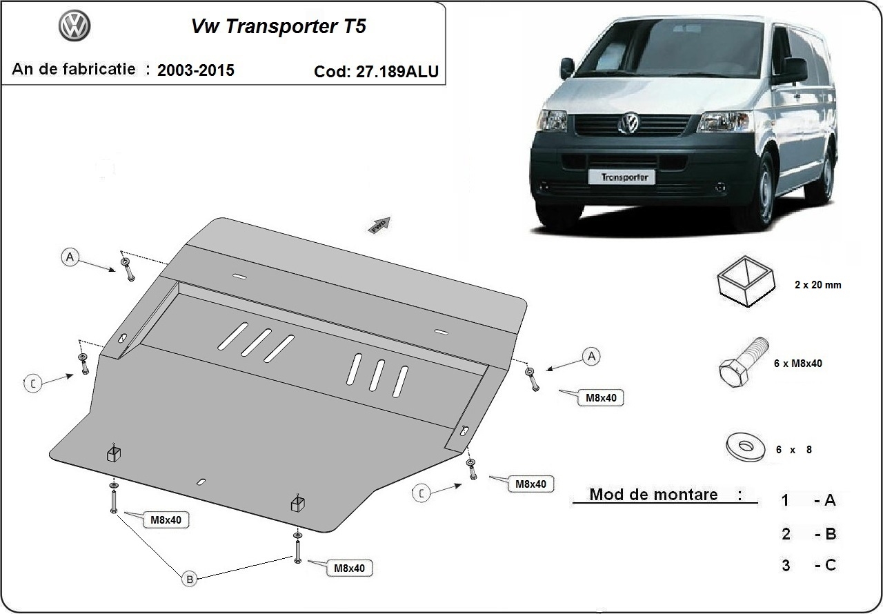 Skid plate Aluminium Engine+ | VW Transporter T5 (2004-2015) - 3